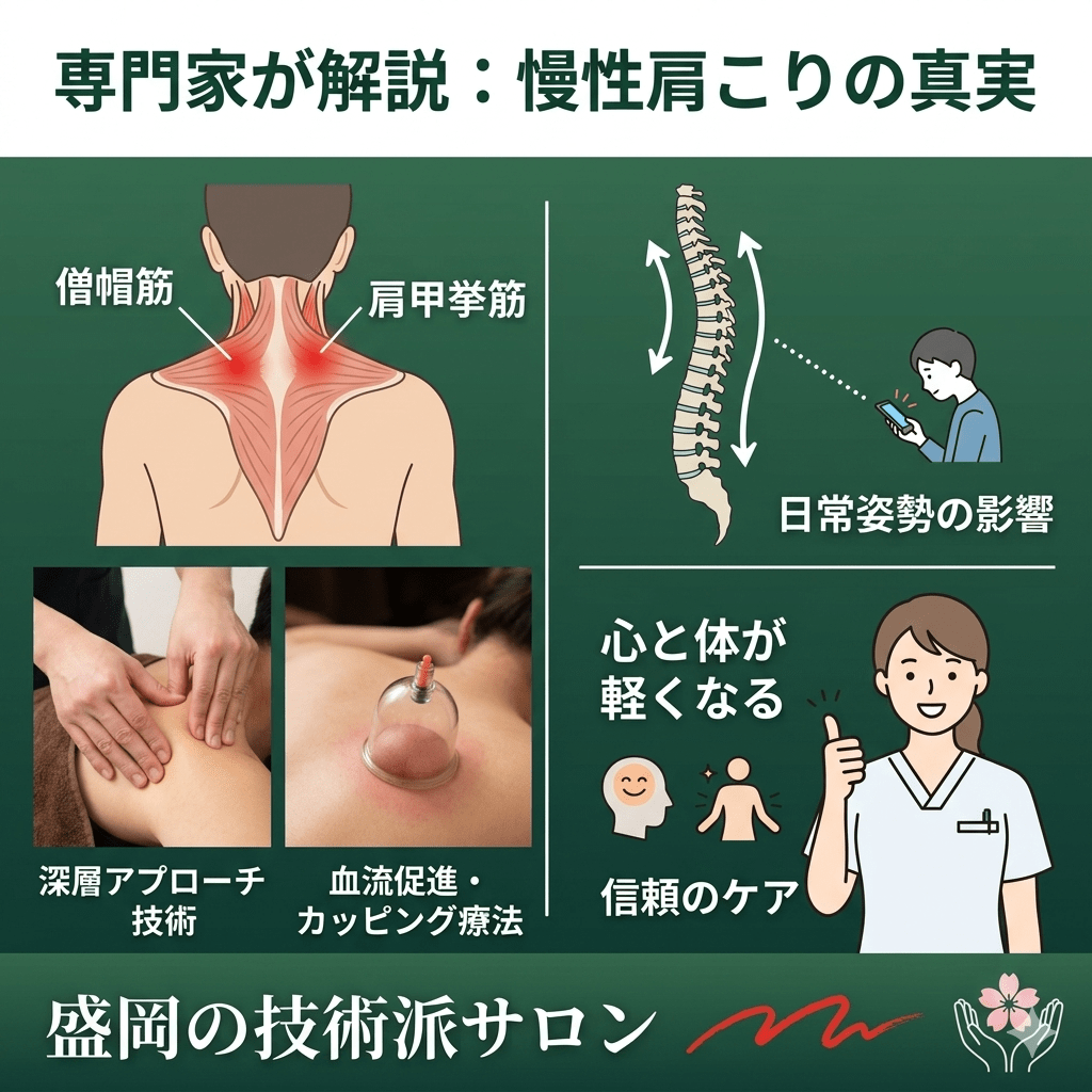 盛岡肩こり改善のきっかけとなったYouTube視聴と来店のイメージ
